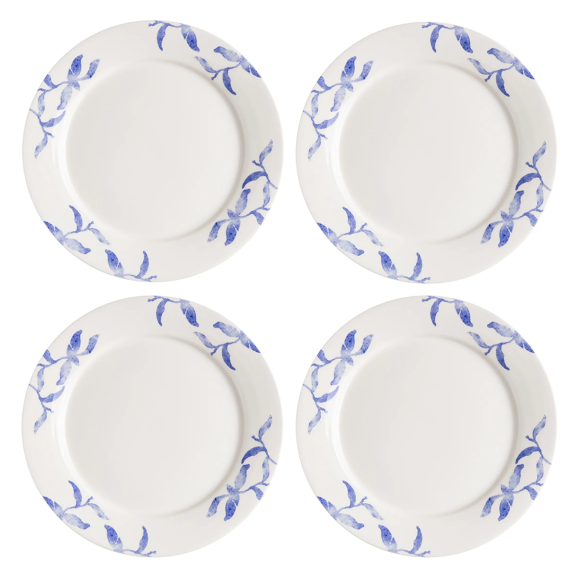 Havspil tallrik 28 cm 4-pack, blå-vit
