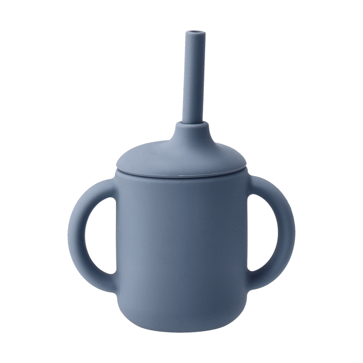Idun mugg med sugrör silikon 120 ml - Blue - Scandi Living