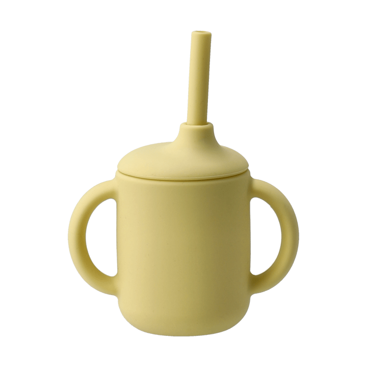 Idun mugg med sugrör silikon 120 ml - Lemon - Scandi Living