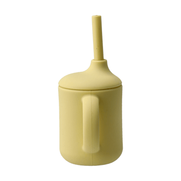 Idun mugg med sugrör silikon 120 ml - Lemon - Scandi Living