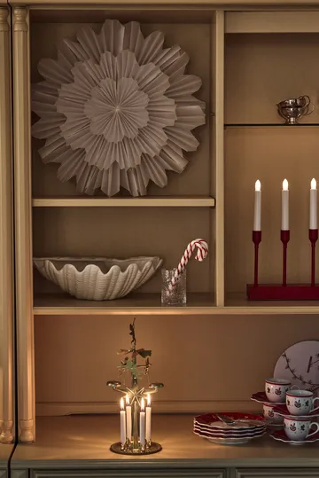 Kindle portabel adventsljusstake 30 cm - Mörkröd - Scandi Living