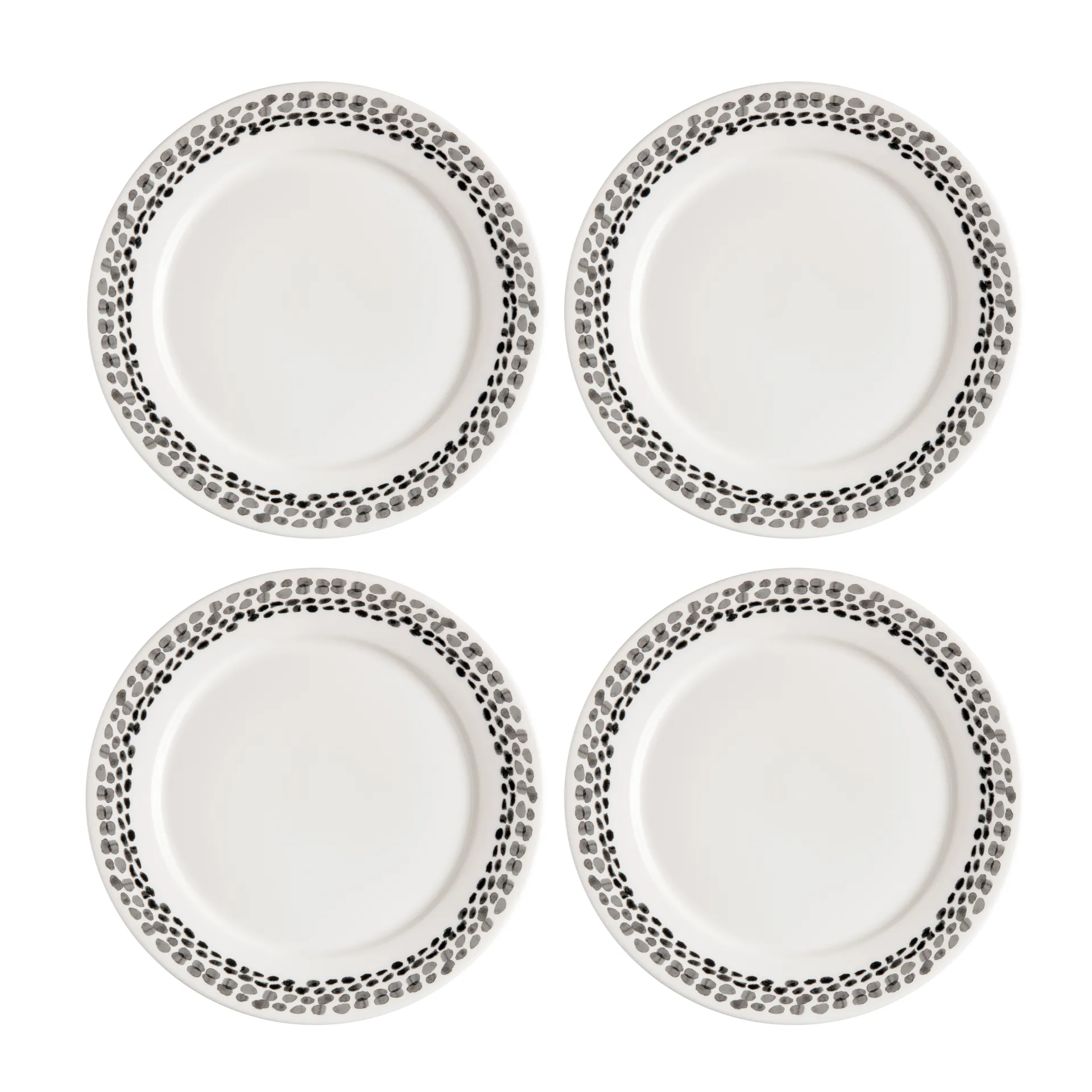 Klappersten assiett 21 cm 4-pack, svart-vit Scandi Living