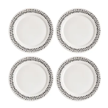 Klappersten assiett 21 cm 4-pack - svart-vit - Scandi Living