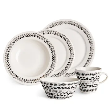 Klappersten assiett 21 cm 4-pack - svart-vit - Scandi Living