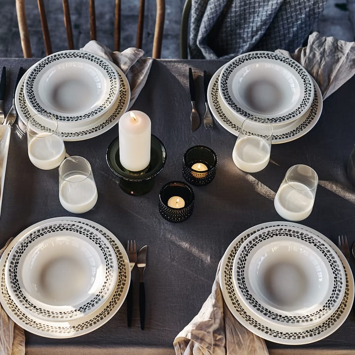 Klappersten tallrik 28 cm 4-pack, svart-vit Scandi Living