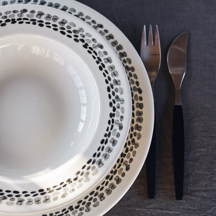Klappersten tallrik 28 cm 4-pack, svart-vit Scandi Living