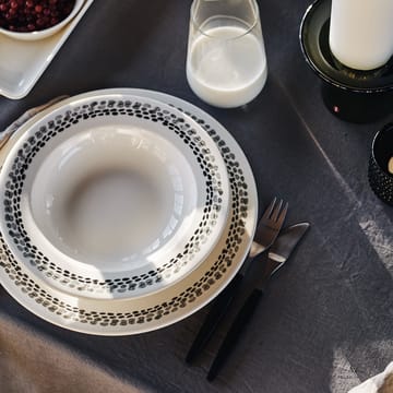 Klappersten tallrik 28 cm 4-pack - svart-vit - Scandi Living