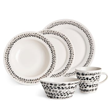 Klappersten tallrik 28 cm 4-pack - svart-vit - Scandi Living