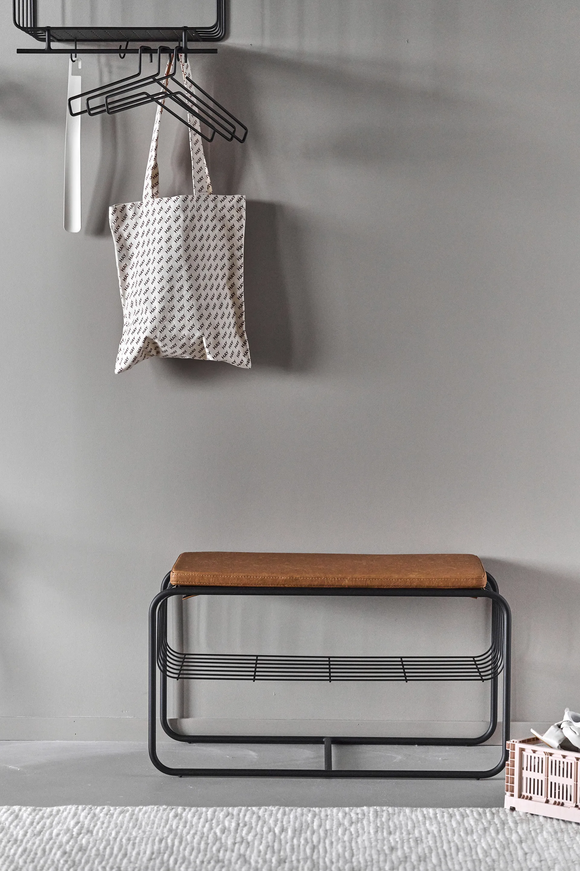 Nod bänk/skohylla 80x36x42 cm, Black Scandi Living