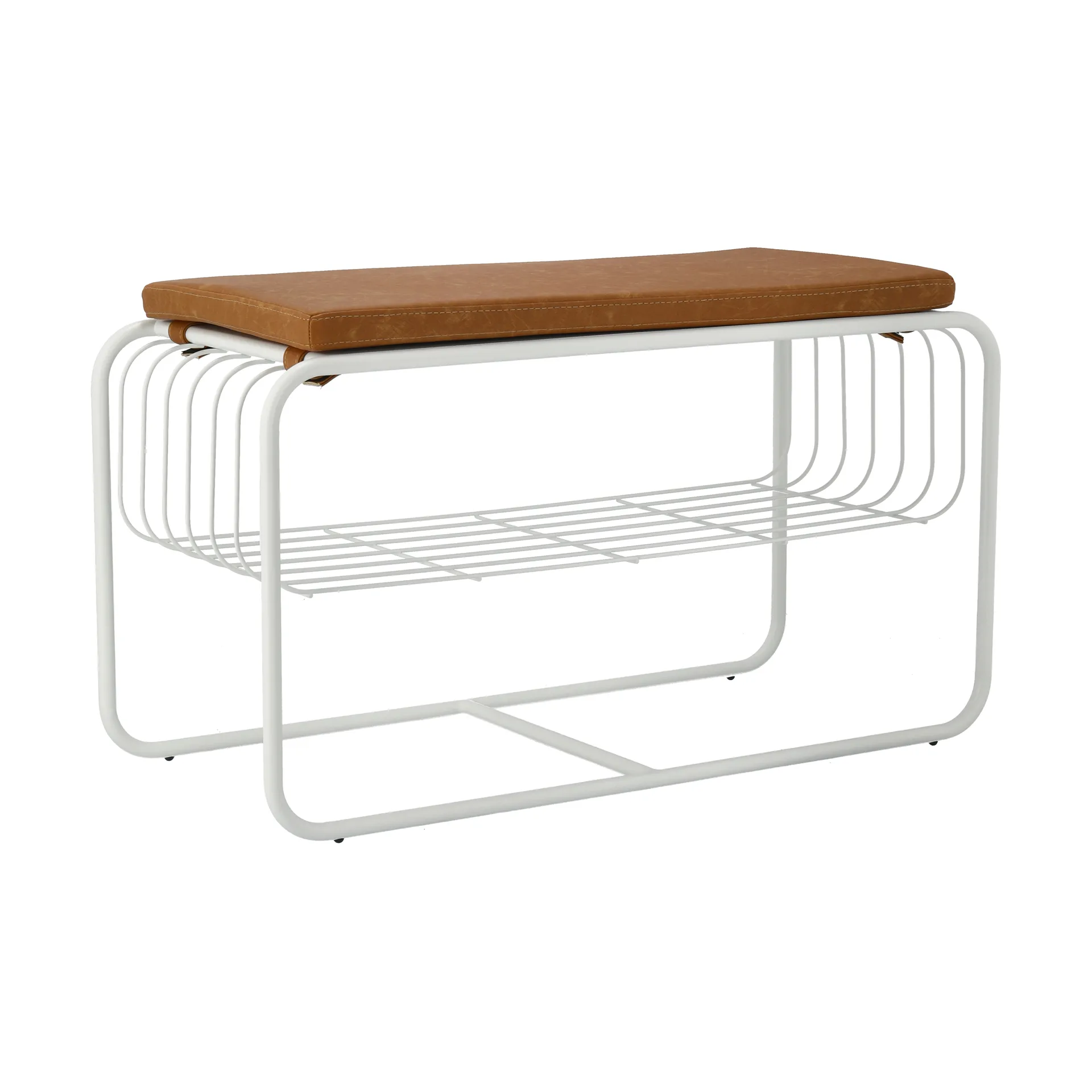 Nod bänk/skohylla 80x36x42 cm, White Scandi Living