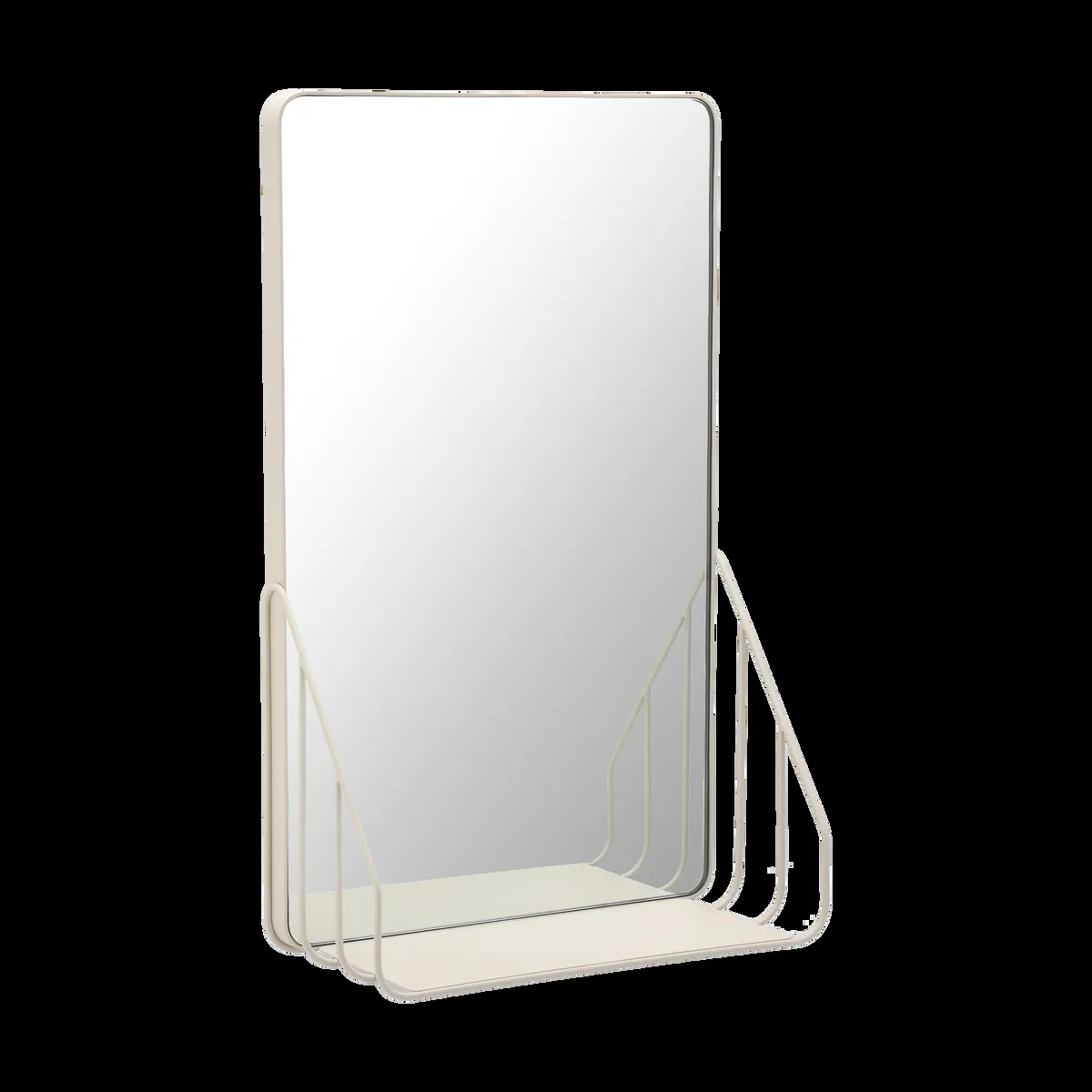 Scandi Living Nod spegel med hylla 30x50 cm Beige