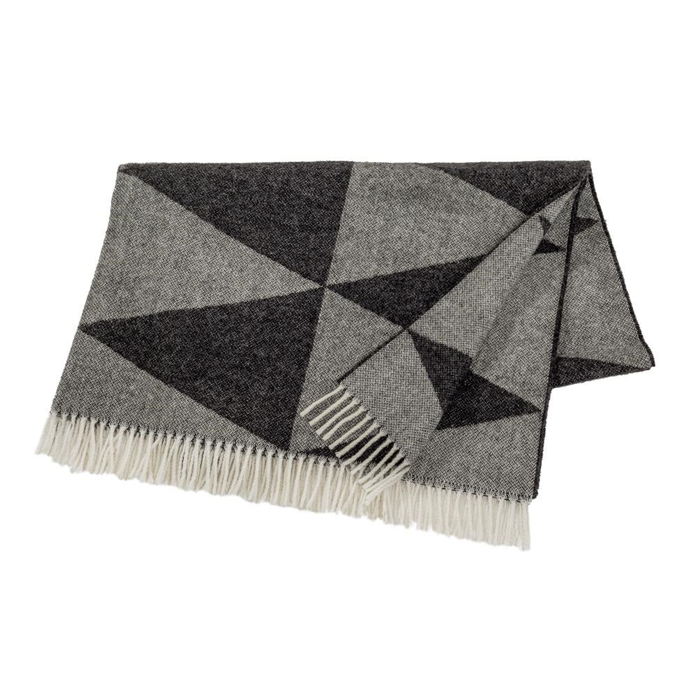 Scandi Living Rime ullpläd Charcoal | Skandinavisk Design | Ullplädar & Ullfiltar | Svart