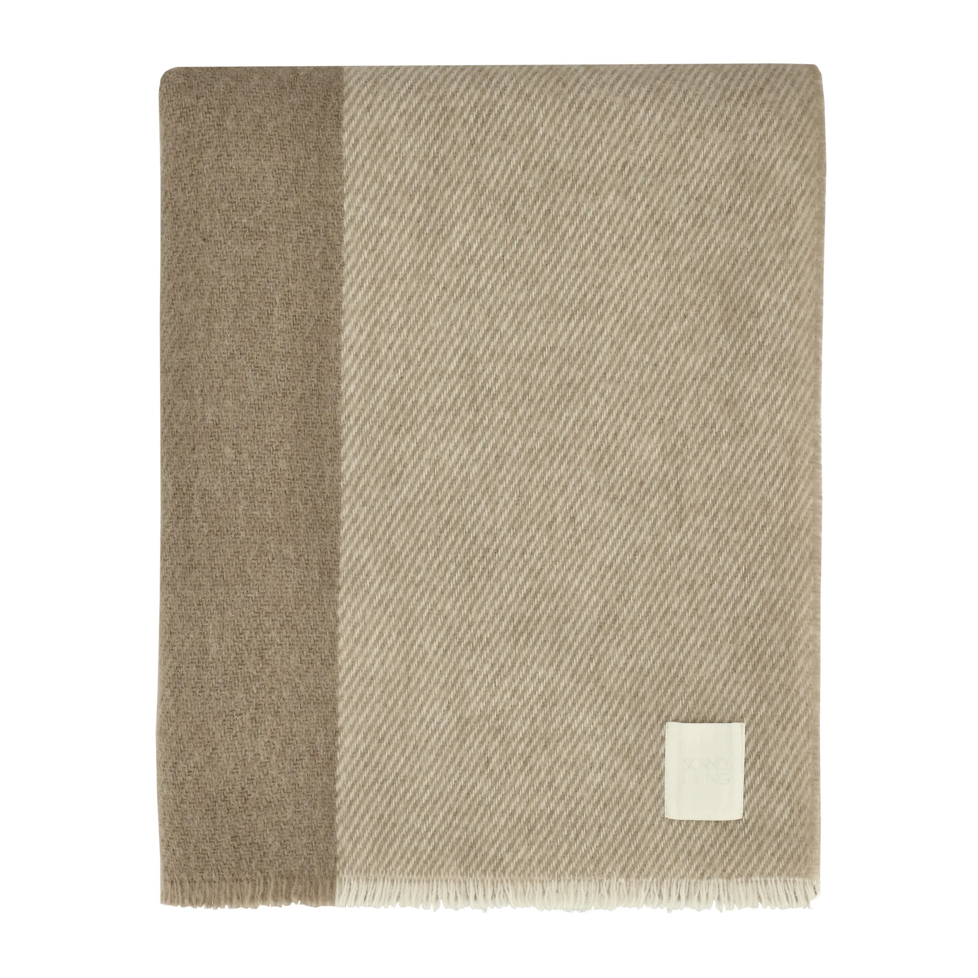 Row randig ullpläd, Beige, 120x185 cm Scandi Living
