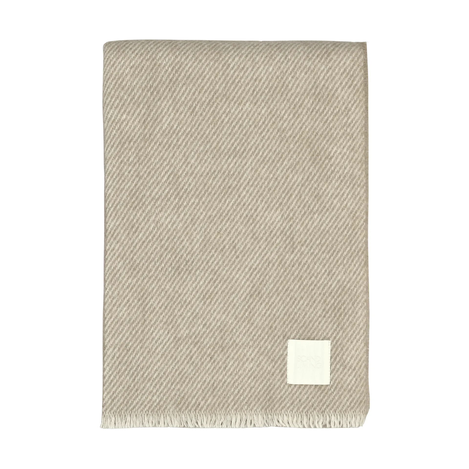 Row randig ullpläd, Beige, 120x185 cm Scandi Living