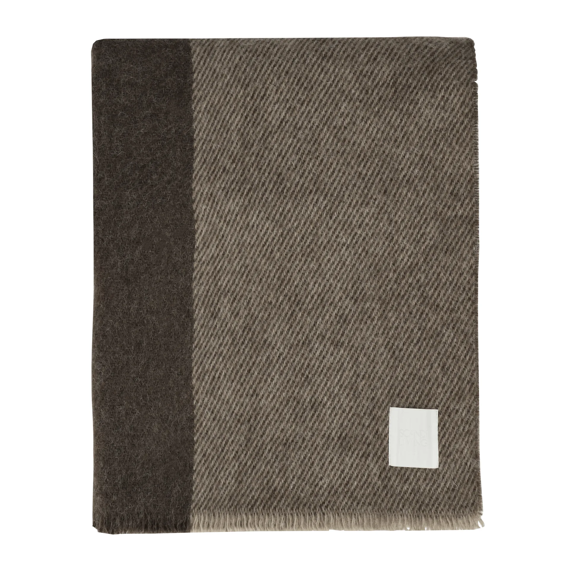 Row randig ullpläd, Brun, 120x185 cm Scandi Living