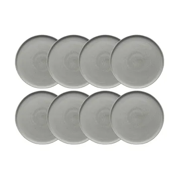 Sandsbro mattallrik ljusgrå, Ø26 cm, 8-pack - Scandi Living