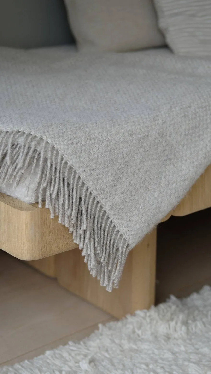 Sandstone ullpläd 130x180 cm, Beige Scandi Living