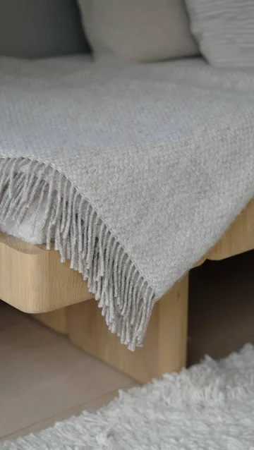 Sandstone ullpläd 130x180 cm - Beige - Scandi Living