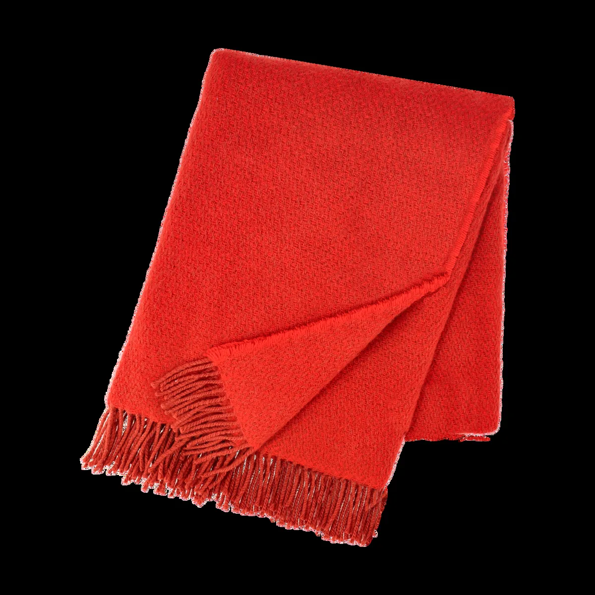 Scandi Living Sandstone ullpläd 130x180 cm Röd