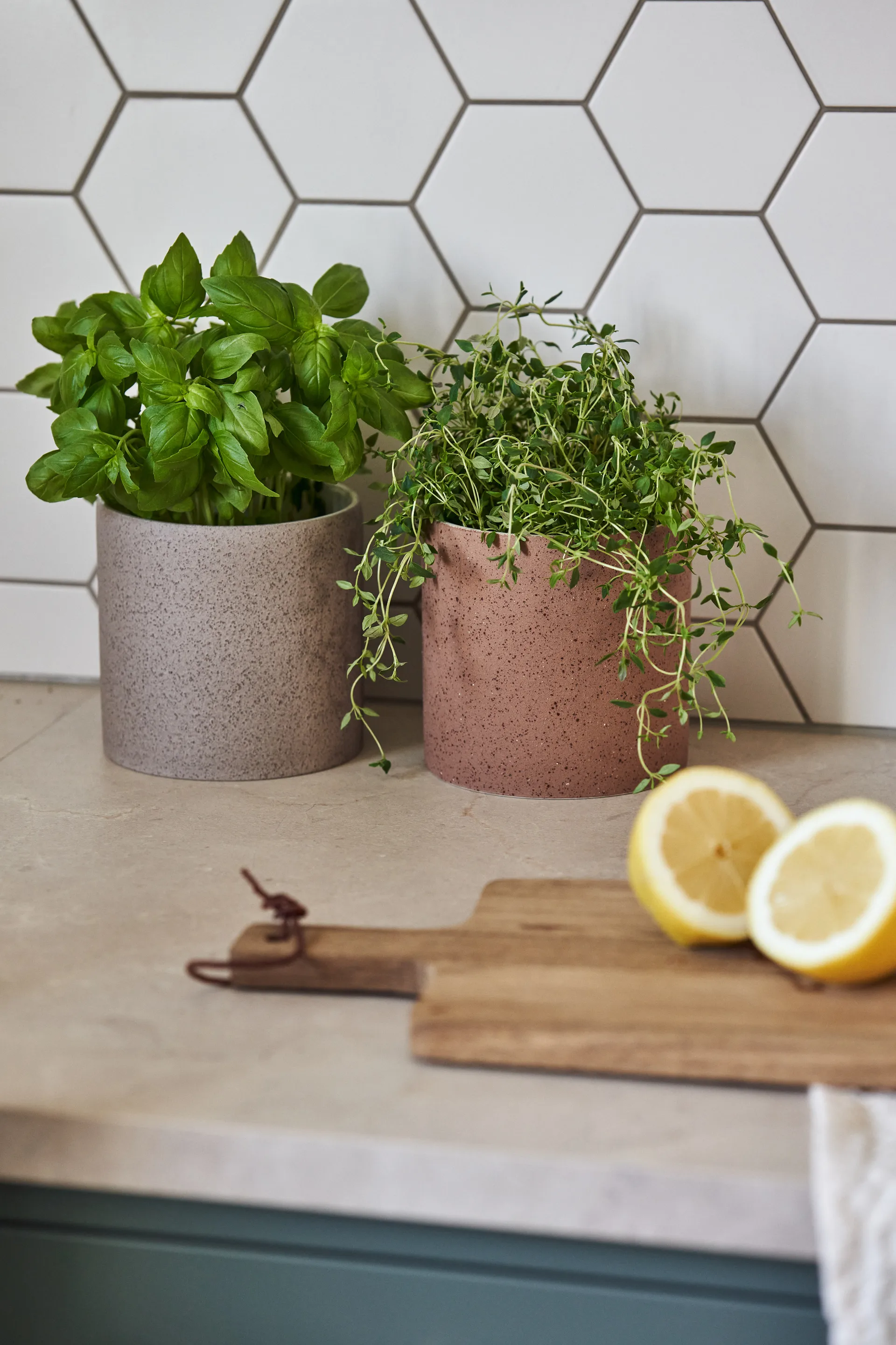Speckled kruka Ø12 cm, Beige Scandi Living