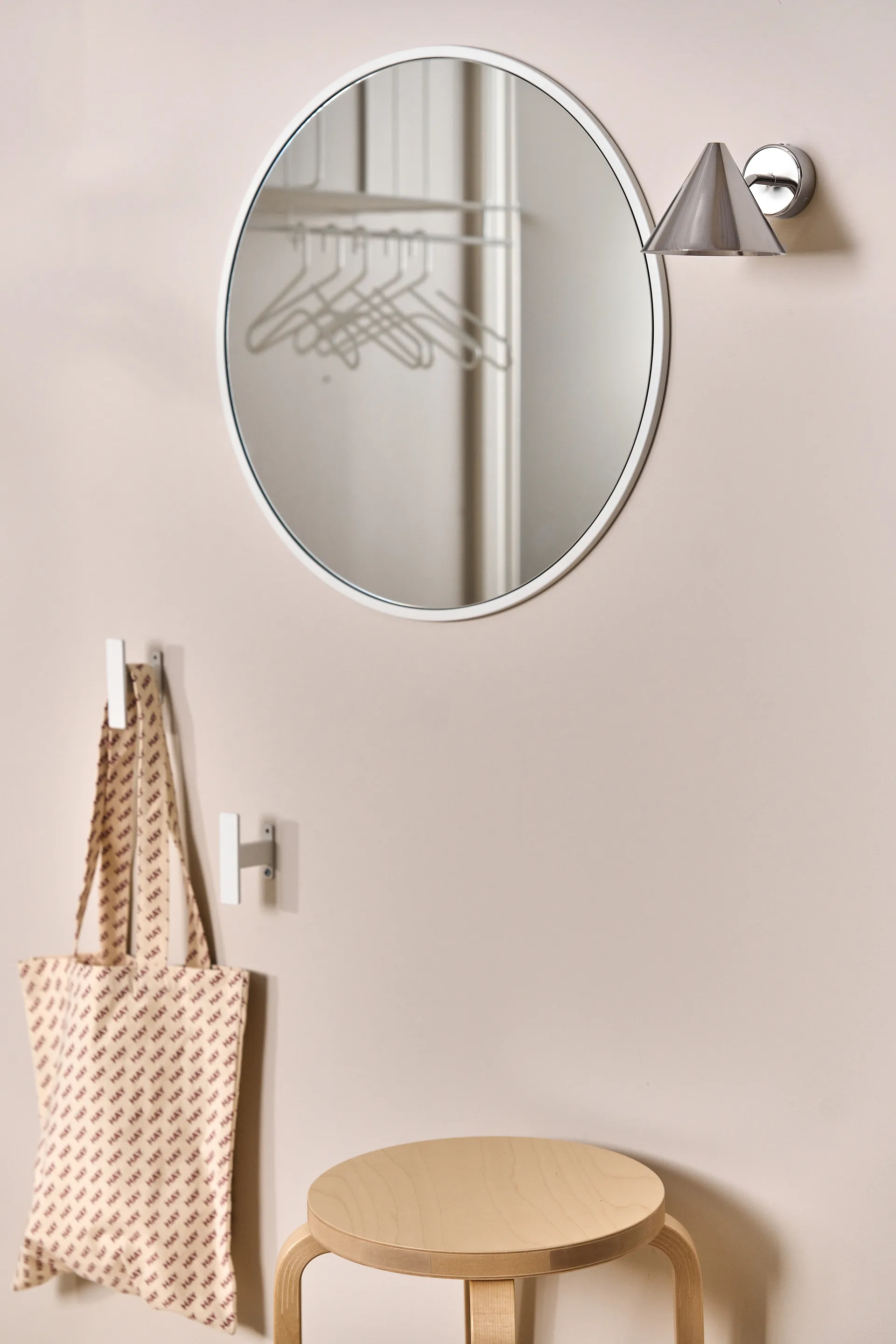 Sphere spegel Ø60 cm, White Scandi Living