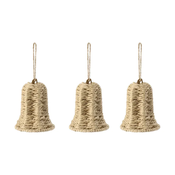 Twine julgranshänge klocka 3-pack - Natur - Scandi Living