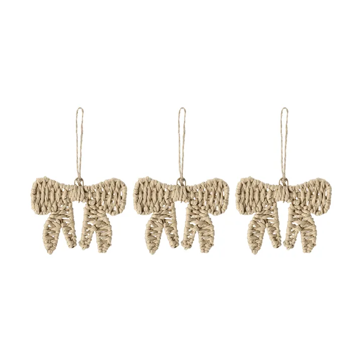 Twine julgranshänge rosett 3-pack - Natur - Scandi Living