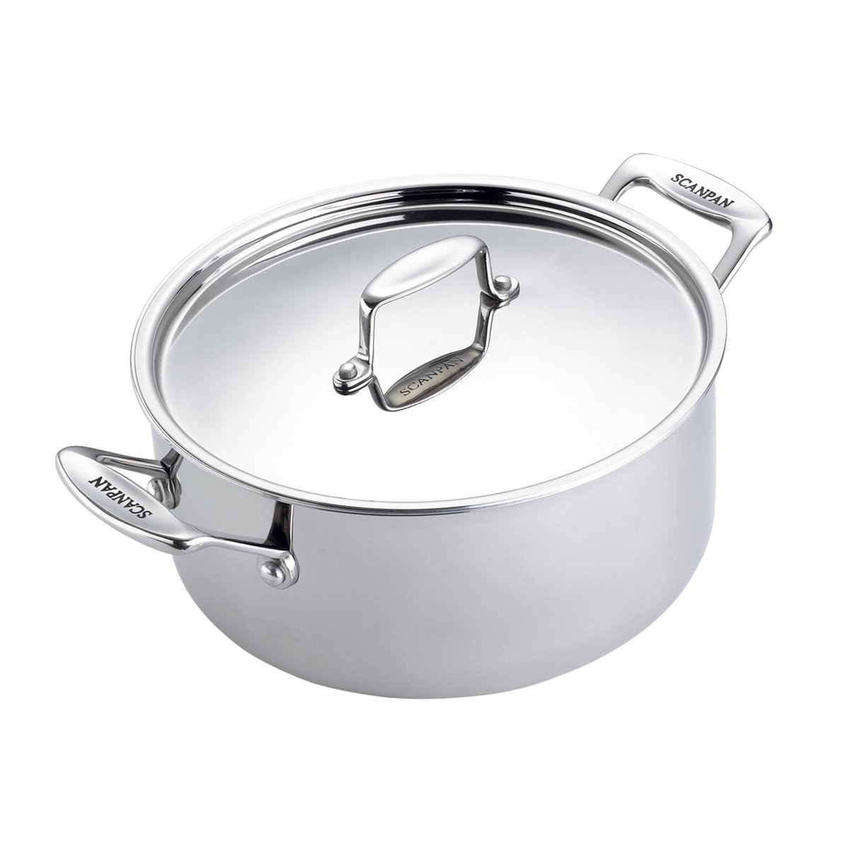 Scanpan Fusion 5 gryta med lock 5,2 L | Skandinavisk Design | Grytor | Silverfärgad