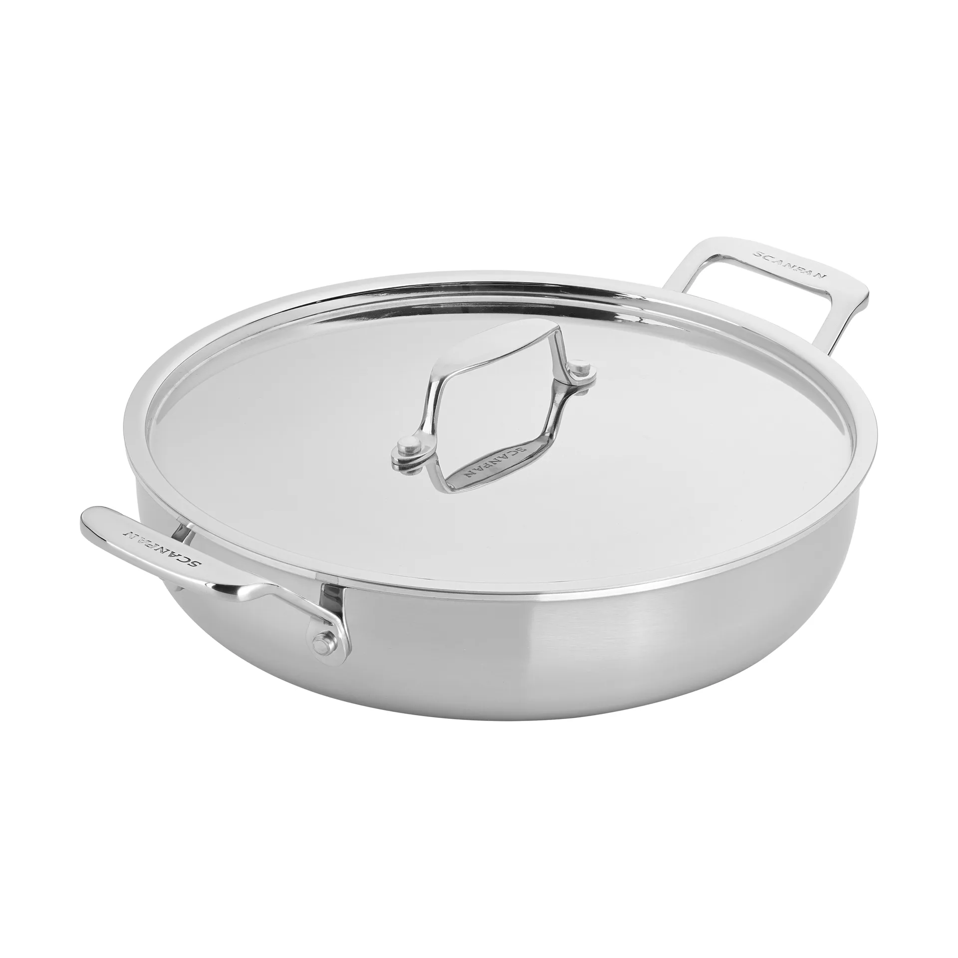 Scanpan Fusion 5 serveringspanna med lock, Rostfritt stål, Ø28 cm Scanpan