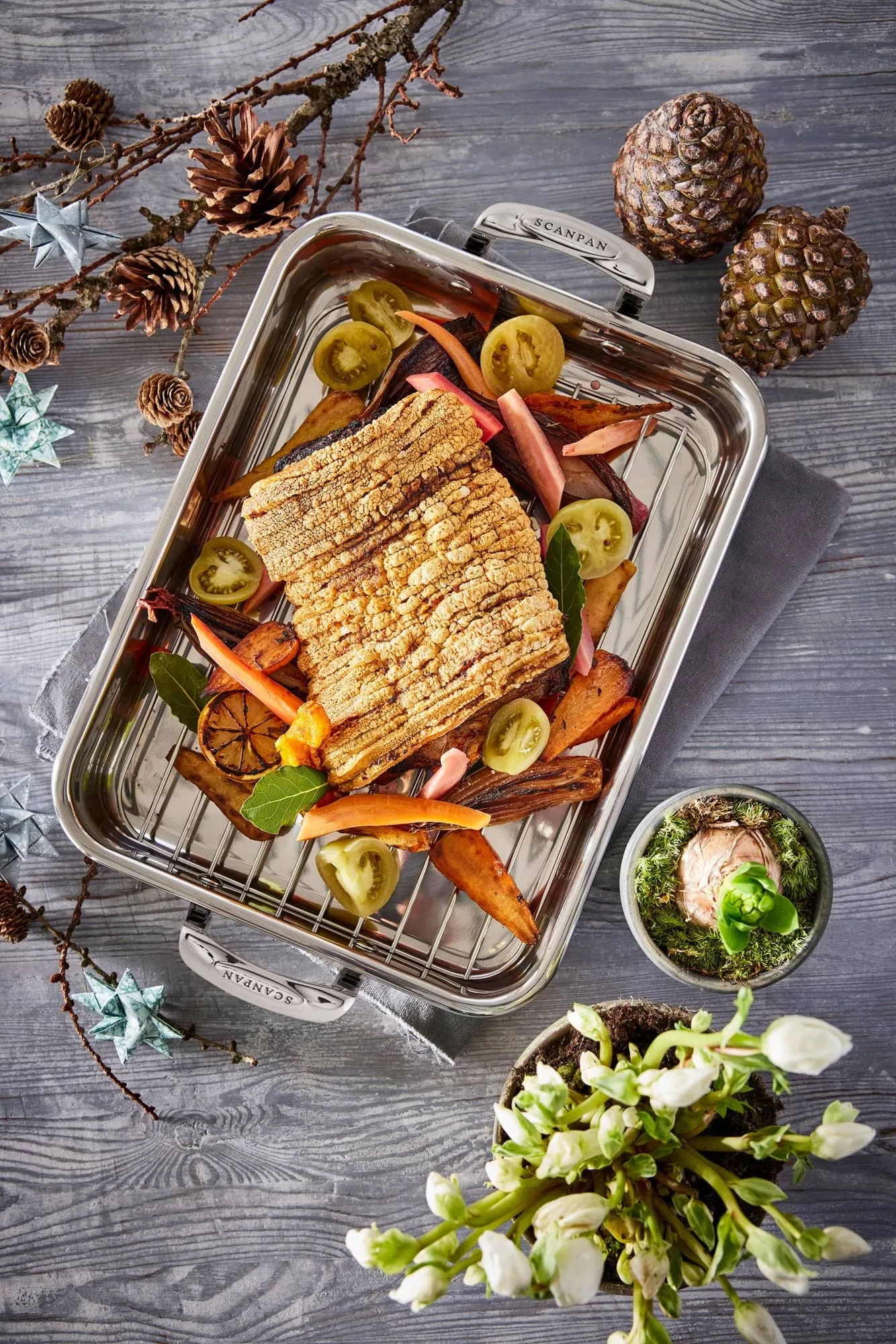 Scanpan STS roaster med galler, Rostfritt stål 42x26 cm Scanpan