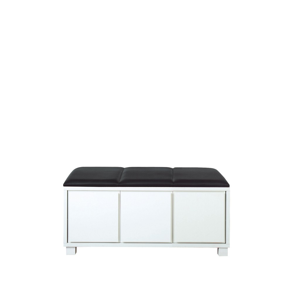 Scherlin bänk 6 läder svart, vit stomme | Skandinavisk Design | Bänkar | Svart
