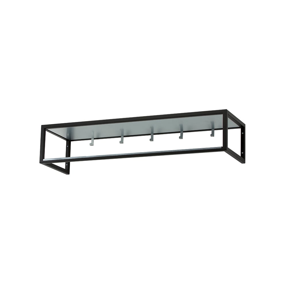 Scherlin hallhylla 11 Svart lack, zinkplåt | Skandinavisk Design | Hatthyllor | Svart