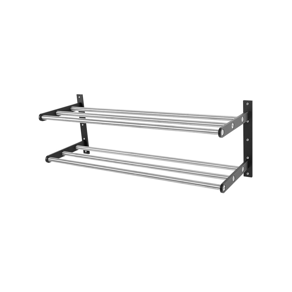 Scherlin skohylla 12 stål/svart, svartlackerad aluminium