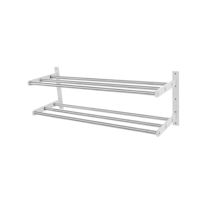 Scherlin skohylla 12, Stål/vit-vitlackerad aluminium Scherlin