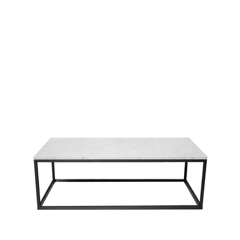 Scherlin soffbord 11 marmor vit, svartlackat stativ