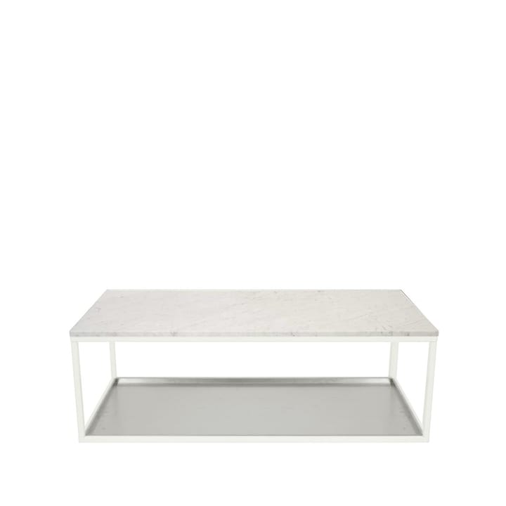 Soffbord 11 - marmor vit, vitlackat stativ, zinkplåt - Scherlin