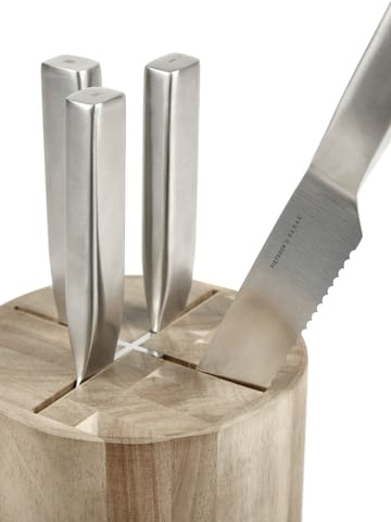 Base knivset med knivblock 5 delar - Wood-steel grey - Serax