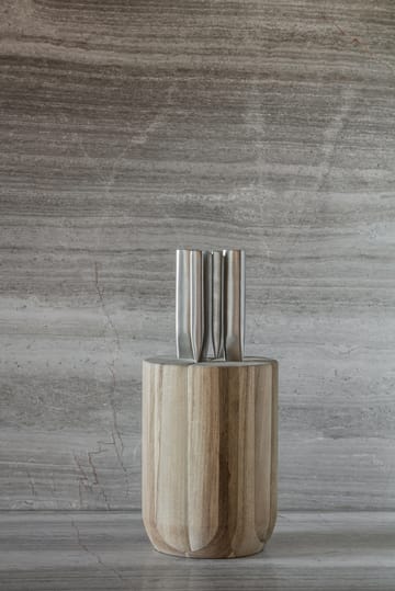 Base knivset med knivblock 5 delar - Wood-steel grey - Serax