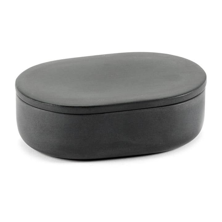 Cose f�örvaringsburk oval med lock S 3,3x10,2 cm - Dark Grey - Serax