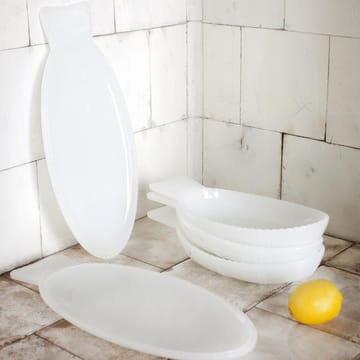 Fish & Fish serveringsfat 16x35 cm - Milky white - Serax