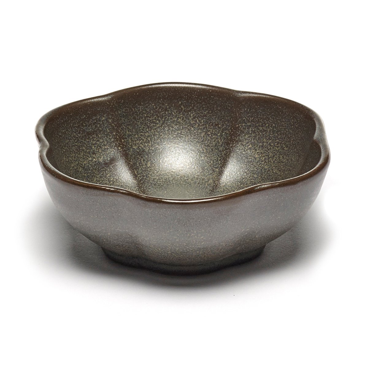 Serax Inku räfflad skål M 11 cm Green | Skandinavisk Design | Frukostskålar | Grön