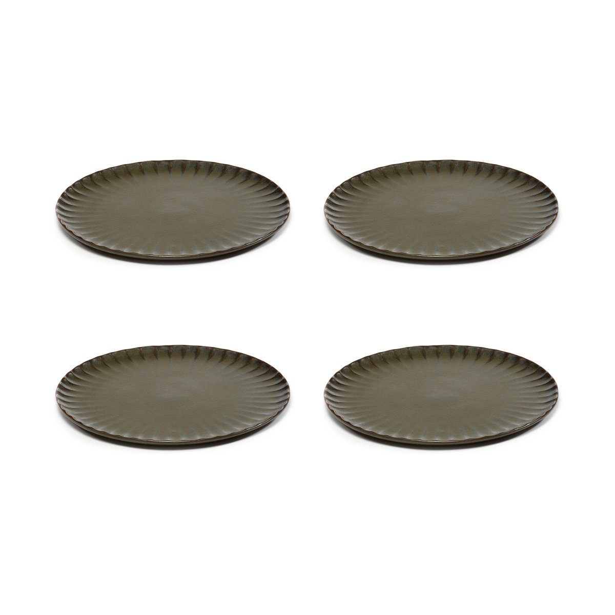 Serax Inku tallrik L 24 cm 4-pack Green | Skandinavisk Design | Assietter | Grön