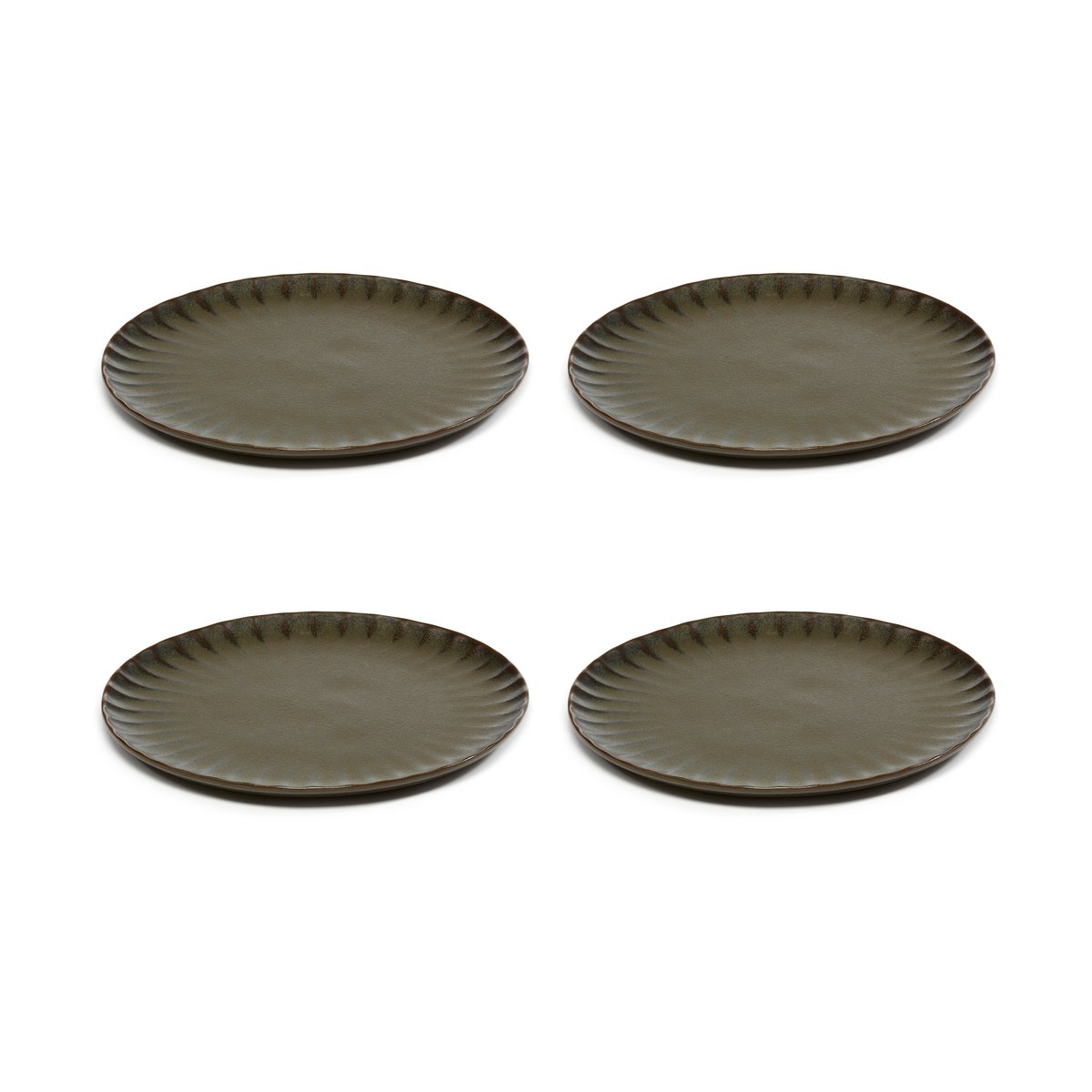 Serax Inku tallrik M 21 cm 4-pack Green | Skandinavisk Design | Assietter | Grön