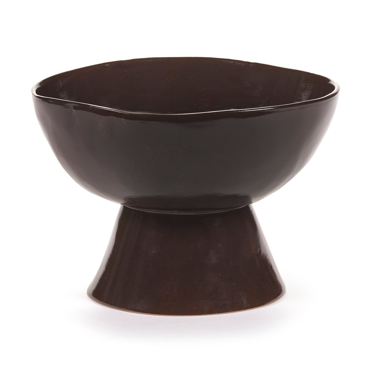 Serax La Mère skål på fot large 20,5 cm Dark brown | Skandinavisk Design | Serveringsskålar | Brun