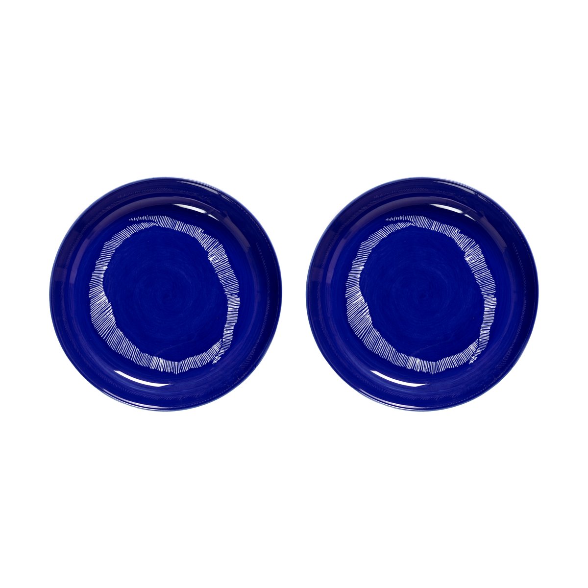 Serax Ottolenghi Feast djup tallrik 22 cm 2-pack Dark blue stripes-white