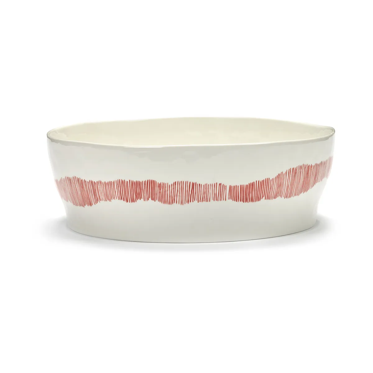 Serax Ottolenghi Feast salladsskål Ø27,5 cm White stripes-red