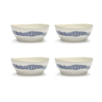 Ottolenghi Feast skål L Ø17 cm 4-pack - White-stripes blue - Serax