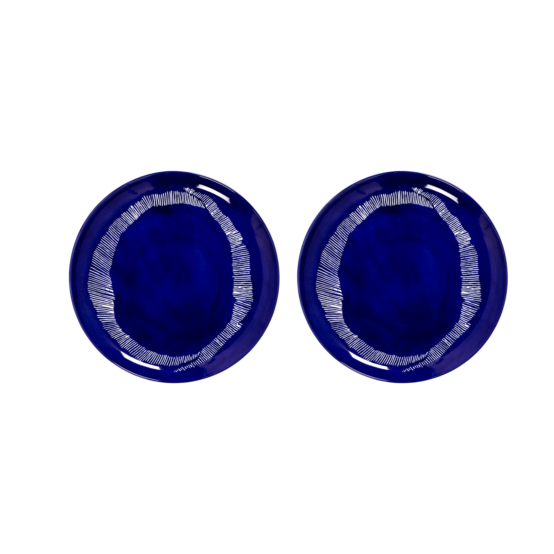 Ottolenghi Feast tallrik L Ø26,5 cm 2-pack, Dark blue stripes-white Serax