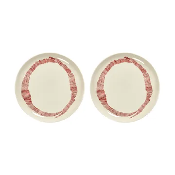 Ottolenghi Feast tallrik M Ø22,5 cm 2-pack - White stripes-red - Serax