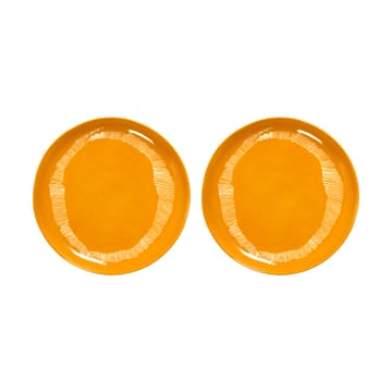 Ottolenghi Feast tallrik M Ø22,5 cm 2-pack - Yellow stripes-white - Serax